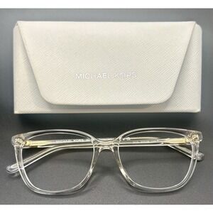 Michael Kors MK4037U Santa Clara Eyeglasses Clear Frame Gold Arms 53-16 w/ Case